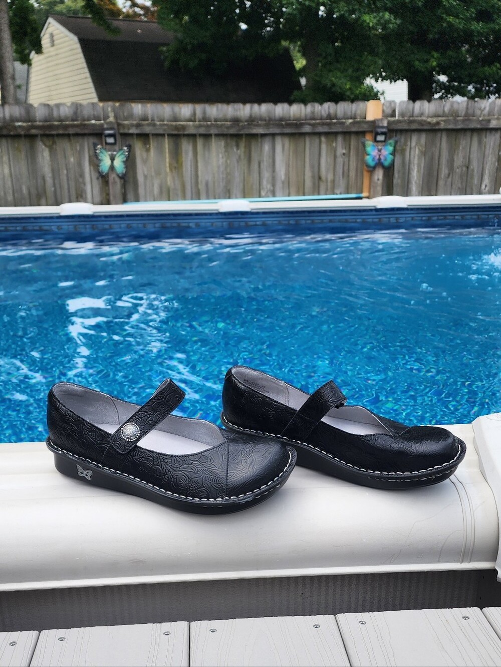 Alegria Black Mary Jane Clog Mules PALOMA